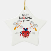 Stop met roken alsjeblieft keramisch ornament (Voorkant)