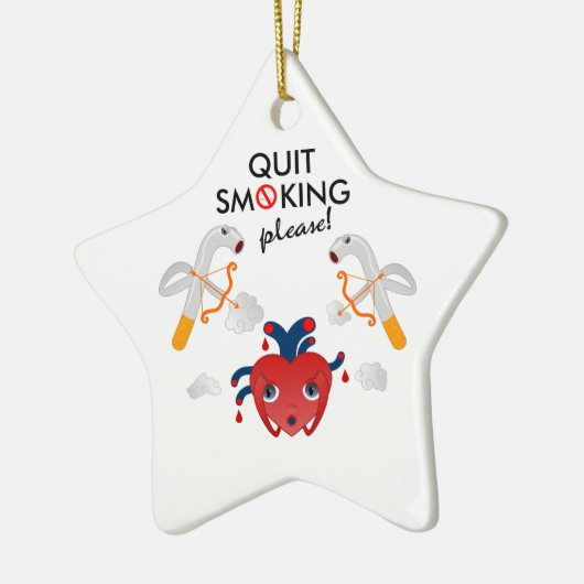 Stop met roken alsjeblieft keramisch ornament (Links)