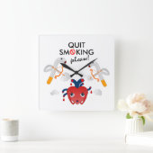 Stop met roken alsjeblieft vierkante klok (Huis)