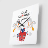 Stop met roken alsjeblieft vierkante klok (Hoek)
