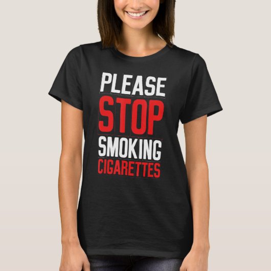 Stop met roken Sigaretten Anti-Roken Prom T-shirt (Voorkant)
