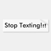Stop met sms!!! bumpersticker (Voorkant)