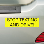 Stop met sms'en en rijden! bumpersticker (Op auto)