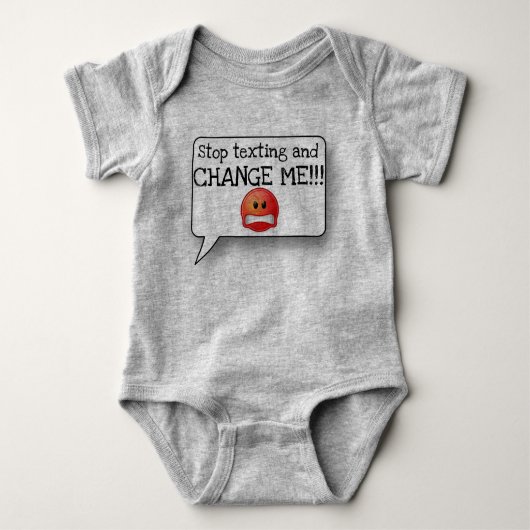 Stop met sms'en en VERANDEREN ME! Baby met EMOJI Romper (Voorkant)