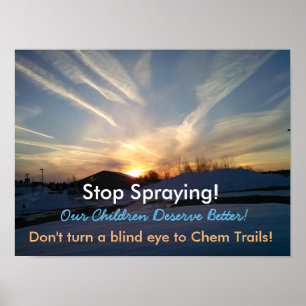 Stop met sproeien Chem Trails, poster