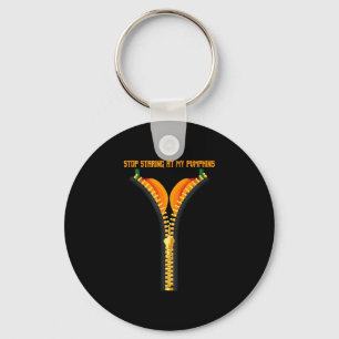 Stop met staren naar mijn halloween pompoen  sleutelhanger