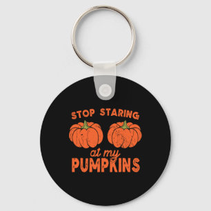 Stop met staren naar mijn pompoenen leuk Halloween Sleutelhanger