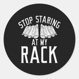 Stop met staren naar mijn rek Grill Barbecue Grapp Ronde Sticker