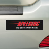 Stop met te hard rijden van Bumpersticker (Op auto)