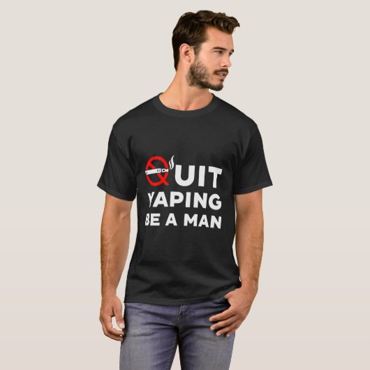 Stop met vapen, wees een Man T-shirt (Voorkant volledig)