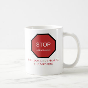 Stop met vragen stellen koffiemok