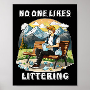 Stop met zwerfvuil Natuur Protection Environmental Poster