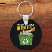 Stop met zwerfvuil Natuur Protection Environmental Sleutelhanger (Voorkant)