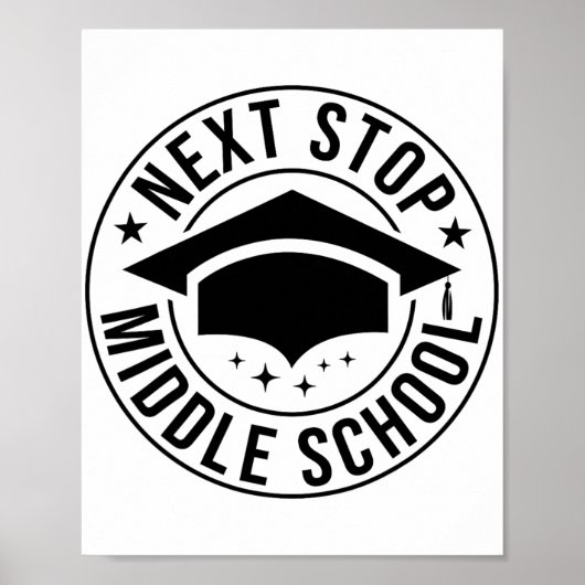 Stop middelbare school basisschool Afstuderen Ki Poster (Voorkant)