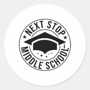 Stop middelbare school basisschool Afstuderen Ki Ronde Sticker