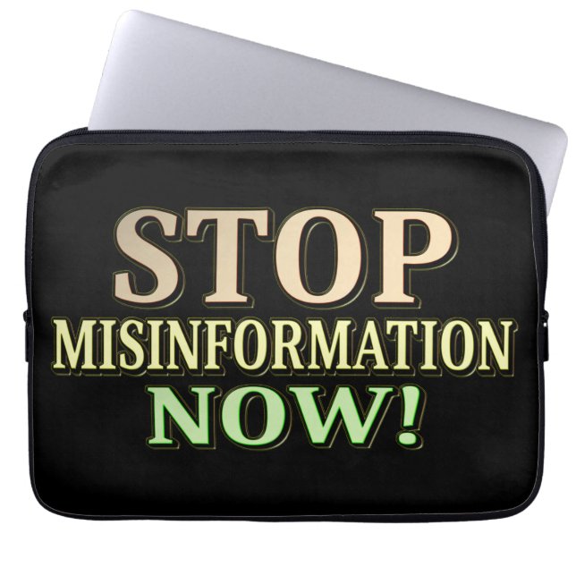 "STOP MISINFORMATIE" Cute Design. Bestel nu Laptop Sleeve (Voorkant)