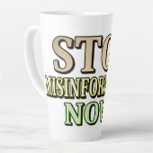 "STOP MISINFORMATIE" Cute Design. Bestel nu Latte Mok (Linkerhoek)