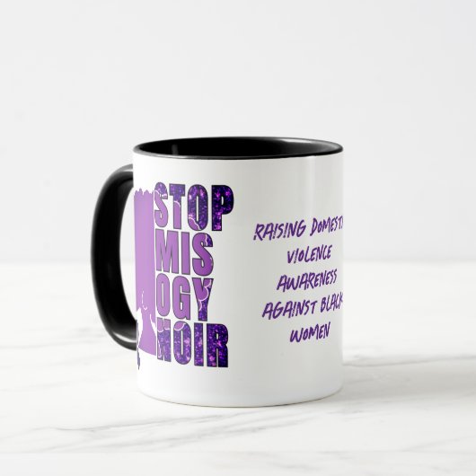 STOP MISOGYNOIR Huiselijk Geweld Bewustzijn Mok (Voorkant links)