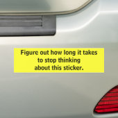 Stop nadenken bumpersticker (Op auto)