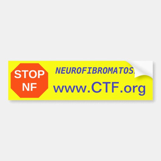 STOP NF, www.CTF.org, NEUROFIBROMATOSIS Bumpersticker (Voorkant)