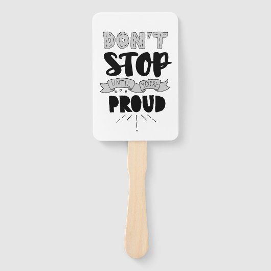 Stop niet Athletic Quote zelf Pride Quote Succes Handwaaier (Voorkant)