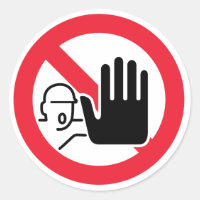 Stop niet betreden. Niet toegestaan. Hand stop.