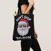 Stop niet met Believin Santa Funny Kerstmis Draagtas (Dichtbij)