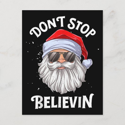 Stop niet met Believin Santa Funny Kerstmis Informatiekaartje (Achterkant)