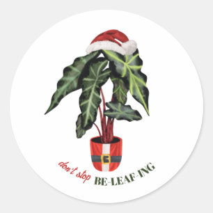 Stop niet met de 'Be-leaf'-kerstkledingfabriek Ronde Sticker