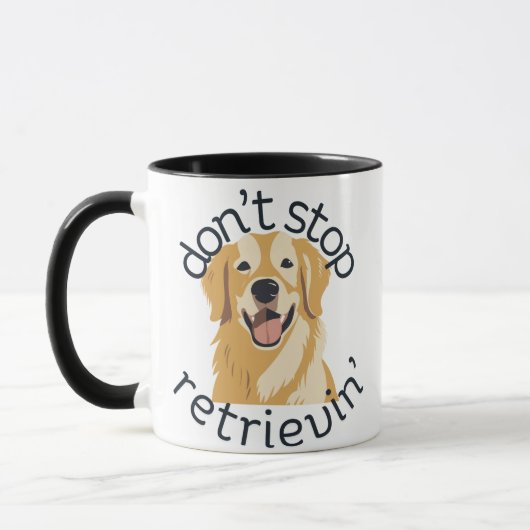 Stop niet met de Golden Retriever Mok van Retrievi (Links)