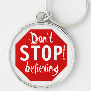 STOP niet met geloven Sleutelhanger