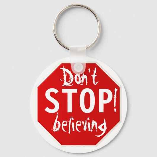 STOP niet met geloven Sleutelhanger (Voorkant)