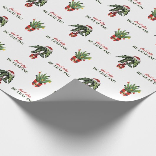 Stop niet met het Beleafing Potted Planten Kerstmi Cadeaupapier (Hoek)