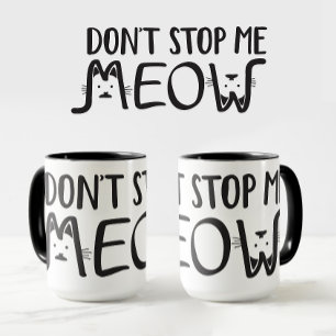 Stop niet met mij │ Grappig Quote Black White Typo Mok