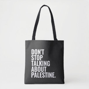 Stop niet met praten over Palestine Basic White Draagtas