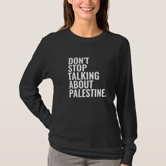 Stop niet met praten over Palestine Basic White T-shirt (Voorkant)