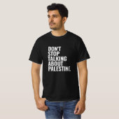 Stop niet met praten over Palestine Basic White T-shirt (Voorkant volledig)