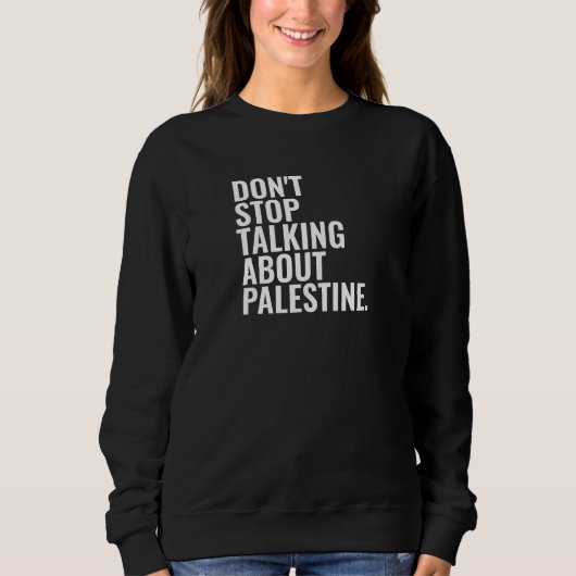 Stop niet met praten over Palestine Basic White Trui (Voorkant)