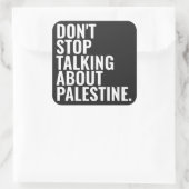 Stop niet met praten over Palestine Basic White Vierkante Sticker (Tas)