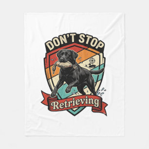 Stop Niet Ophaal Zwarte Labrador Hond Eend Retro Fleece Deken