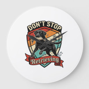 Stop Niet Ophaal Zwarte Labrador Hond Eend Retro Grote Klok