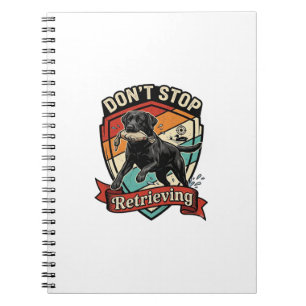 Stop Niet Ophaal Zwarte Labrador Hond Eend Retro Notitieboek