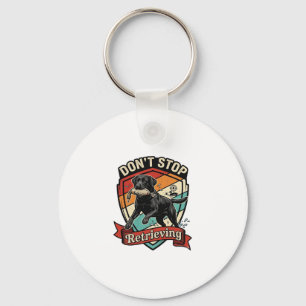 Stop Niet Ophaal Zwarte Labrador Hond Eend Retro Sleutelhanger