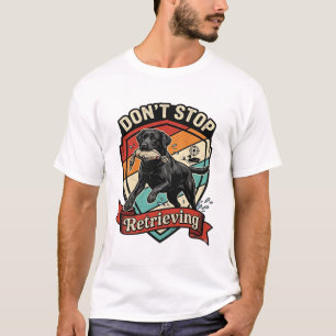 Stop Niet Ophaal Zwarte Labrador Hond Eend Retro T-shirt