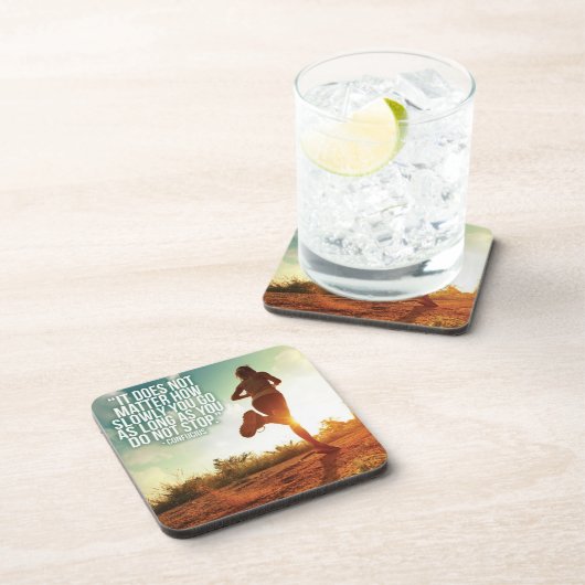 STOP NIET. Running Marathon Workout Motivatie Drankjes Onderzetter (Rechterzijde)