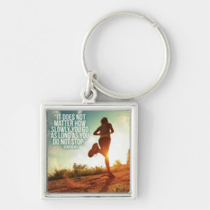 STOP NIET. Running Marathon Workout Motivatie Sleutelhanger
