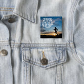 STOP NIET. Running Marathon Workout Motivatie Vierkante Button 5,1 Cm (In situ)