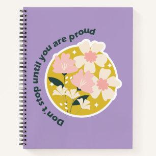 Stop Niet Totdat Je Trots Bent Motiverende Quote Notitieboek