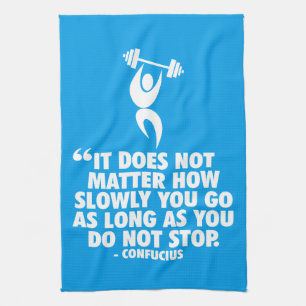 STOP NIET. "Weight Lifting" Workout Motivatie Theedoek