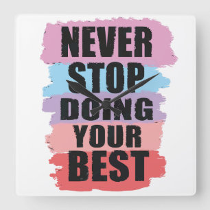 Stop nooit met het doen van je beste wandklok vierkante klok